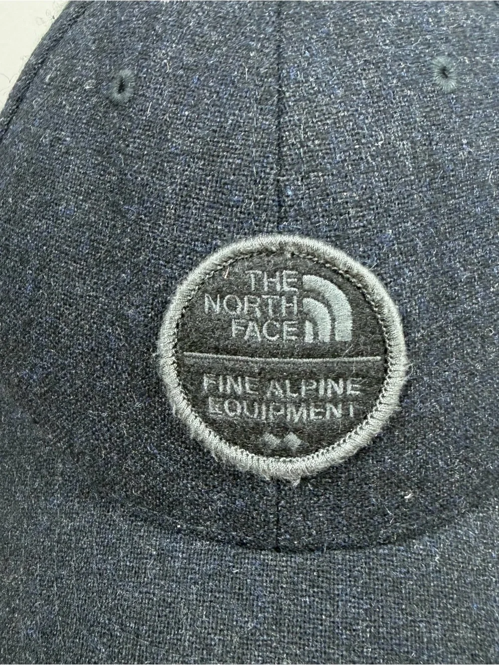 North Face Black Baseball Hat Cap Men's M/L Fitted Wool Fine Alpine Equipment